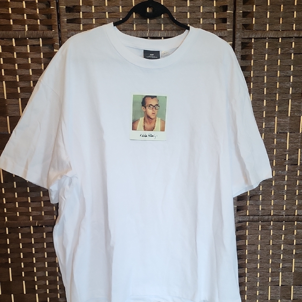 H&M White Tee with Graphic Print